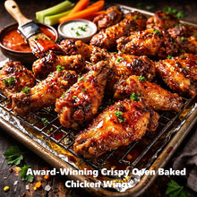 Load image into Gallery viewer, Baking Sheet with Rack Set (2) 18x13 18/0 Stainless Steel - Chicken Wing Recipe