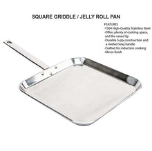 Load image into Gallery viewer, 12 X 12 SQUARE GRIDDLE Grill, Bake, Roast or Broil T304 Stainless Steel Induction Ready