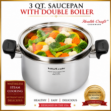 Load image into Gallery viewer, 2 Qt Stainless Steel Double Boiler | fits 1.5 to 6.5 Qt cookware | Stack Cooking