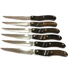 Load image into Gallery viewer, Vintage EKCO Arrowhead 6-Pc. STEAK KNIFE SET with Wooden Case Handmade in USA