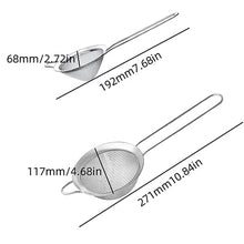 Load image into Gallery viewer, 2 Fine Mesh Conical SIEVES Food Strainer Stainless Steel