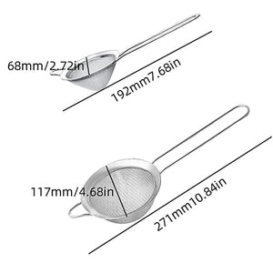 2 Fine Mesh Conical SIEVES Food Strainer Stainless Steel