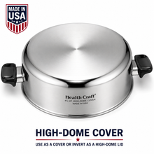 Load image into Gallery viewer, 4.5 Qt Stainless Steel Braising Pan &amp; High-Dome Cover – Induction Ready – Made in USA