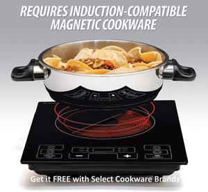 Portable Induction Cooktop 9 Temperature Settings with Timer and Safety Lock 1500W