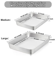 Load image into Gallery viewer, ROASTING BAKING Pan Set 18/0 Gauge Stainless Steel - See LASAGNA Recipe