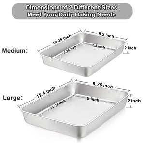 ROASTING BAKING Pan Set 18/0 Gauge Stainless Steel - See LASAGNA Recipe