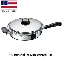Load image into Gallery viewer, 11 Pc. Ultra-7 Set with Vented LIds 430 Magnetic Stainless Steel Made in USA