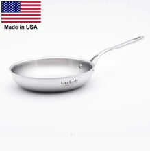 Load image into Gallery viewer, #4 Made in USA Stainless Steel Skillet Set | 5-Ply Gourmet Cookware | 430 Magnetic
