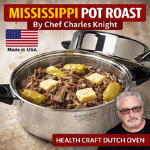 Load image into Gallery viewer, Dutch Oven with High Dome Lid 430 Induction Ready Stainless Steel USA Pot Roast Recipe