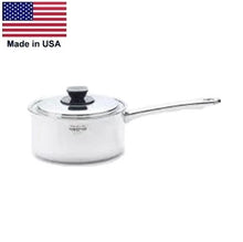 Load image into Gallery viewer, CLOSEOUT 5-Ply Neova 1¾ Qt SAUCEPAN with LID 304 Stainless Steel Made in USA