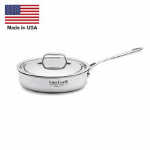 Load image into Gallery viewer, 1 Qt. SAUTÉ PAN with Lid 430 Magnetic Stainless Steel Made in USA