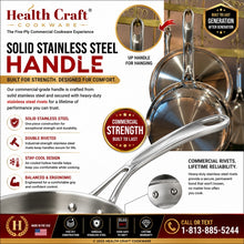 Load image into Gallery viewer, Large 3 Qt. SAUTÉ PAN with Lid 430 Induction Ready Stainless Steel Made in USA
