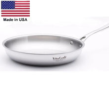Load image into Gallery viewer, #4 Made in USA Stainless Steel Skillet Set | 5-Ply Gourmet Cookware | 430 Magnetic