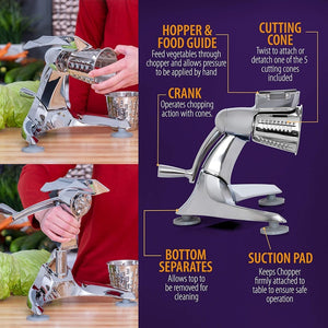 New Rotary Mandolin FOOD CUTTER with 3-Leg Suction Base