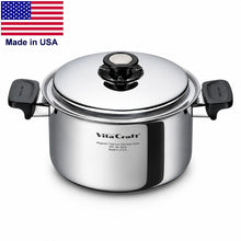 Load image into Gallery viewer, 4 Qt. Soup and Stockpot with Vented Lid 430 Magnetic Stainless Steel Made in the USA