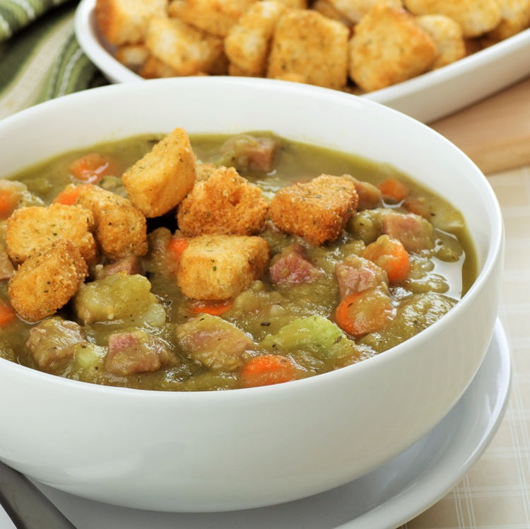 Split Pea and Ham Soup with Homemade Croutons - Chef Charles Knight