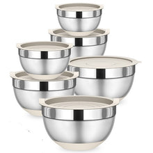 Load image into Gallery viewer, 6 Pc. MIXING BOWL SET 304 Stainless Steel and Seal Tight BPA Free Lids