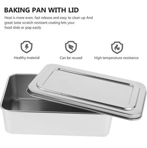 LAST ONE Meatloaf, Bread, Terrine Pan with LID 9 X 5-inch Safe Storage 18/0 Stainless Steel
