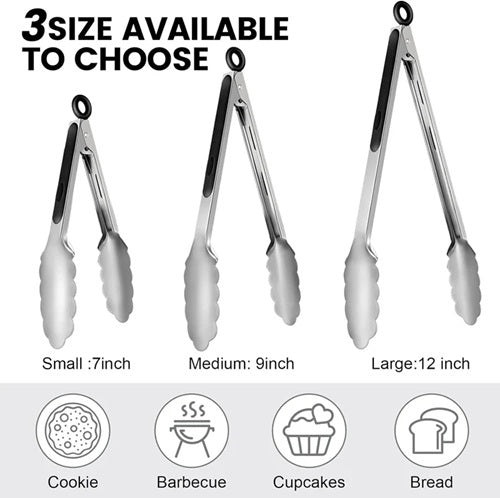 PRO SERIES 3 Pc TONG SET High Quality Stainless Steel