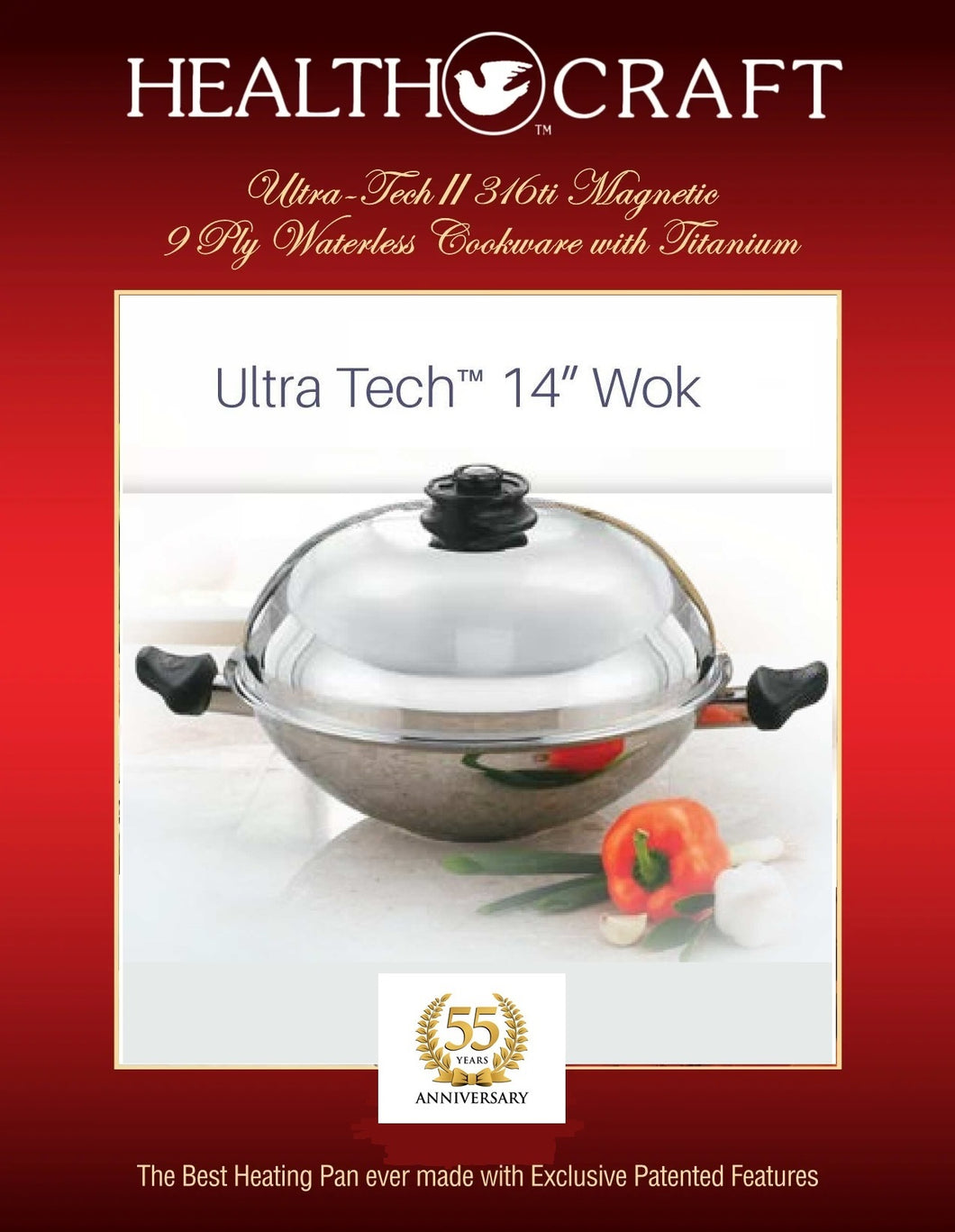 Ultra Tech II WOK with COVER with Temperature Control Whistle Valve