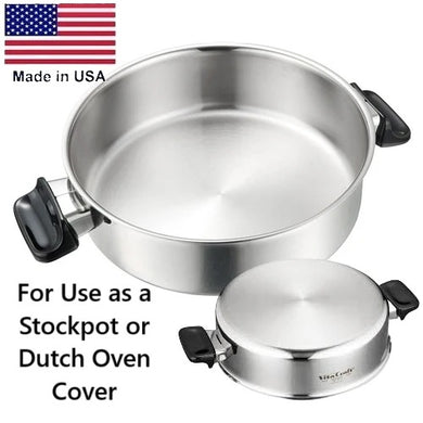 SILVER CLASSIC 4.5 Qt. Braising Pot High-Dome Cover 430 Mag Stainless Steel Made in USA