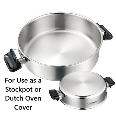 SILVER CLASSIC 4.5 Qt. Braising Pan High-Dome Cover 430 Magnetic Stainless Steel Made in USA