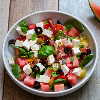 WATERMELON SALAD with a HONEY LIME VINEGARETTE