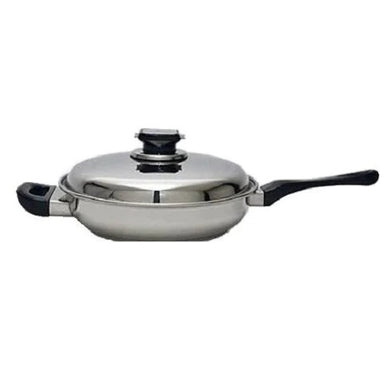 ONLY 2 LEFT - 7-Ply 11-inch Gourmet SKILLET w/Steam Control Lid Magnetic T304 Surgical Stainless Steel