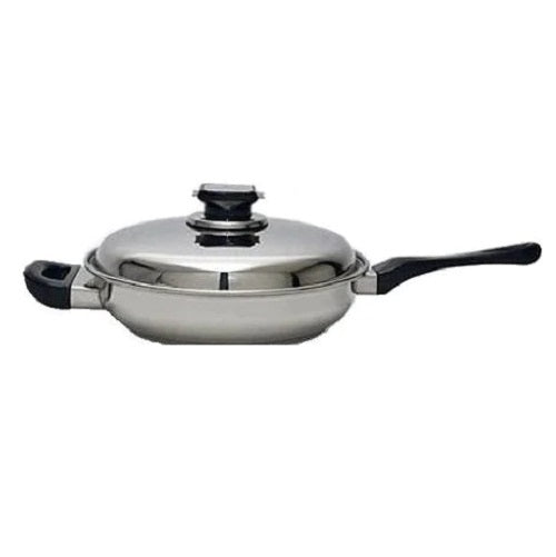 7-Ply 11-inch Gourmet SKILLET w/Steam Control Lid Magnetic T304 Surgical Stainless Steel