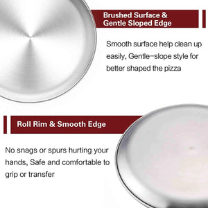 12-inch PIZZA PAN Serving Platter 18/0-gauge Commercial Stainless Steel
