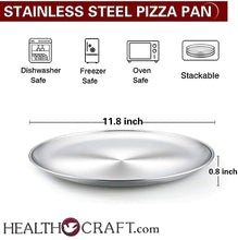 Load image into Gallery viewer, 12-inch PIZZA PAN Serving Platter 18/0-gauge Commercial Stainless Steel