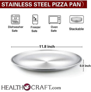 12-inch PIZZA PAN Serving Platter 18/0-gauge Commercial Stainless Steel