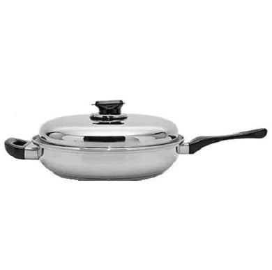 7-Ply 12¾-inch Gourmet SKILLET w/Steam Control Lid Magnetic T304 Surgical Stainless Steel