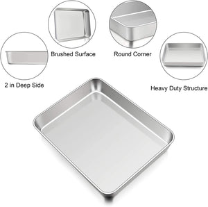 NEW 14 x 11 x 2.25-inch LASAGNA, baking and Roasting PAN Commercial Stainless Steel