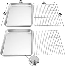 Load image into Gallery viewer, 16 X 12-inch BAKING SHEET with RACK 18/0 Gauge Stainless Steel
