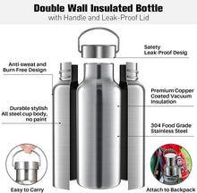 Load image into Gallery viewer, CLOSEOUT 5 LEFT 17-ounce SPORTS WATER BOTTLE Double Wall Insulated with Handle and Vacuum Seal Leakproof Lid