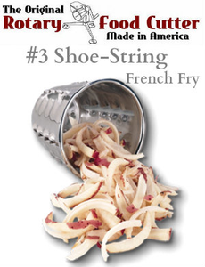 FOOD CUTTER No. 3 Shoe-String FRENCH FRY Cone – No. 3 Cono Rallador fits: Health Craft, Carico, Royal Prestige, New Era, 1992 to present.
