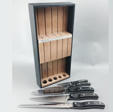 Load image into Gallery viewer, ONLY 1 IN STOCK Vintage Ekco Arrowhead 5 Pc. KITCHEN CUTLERY SET with Maple Storage Cabinet Handmade in the USA