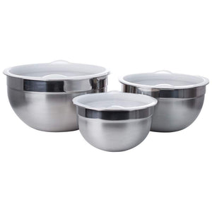 PRO SERIES 6 Pc. MIXING BOWL SET with Measurements, Pouring Spout and BPA Free Lid