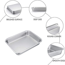 Load image into Gallery viewer, Two BAKING and ROASTING Pans 12x10 and 10x8 inches 18/0 Stainless Steel