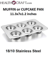 Load image into Gallery viewer, 11 x 7-inch MUFFIN  CUPCAKE PAN 18/0-gauge Commercial Stainless Steel.