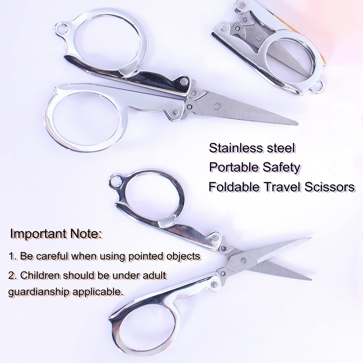 EUBags Folding Scissors, 4PCS Stainless Steel Folding Scissors