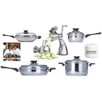 7-Pc. INFOMERCIAL Set Waterless Cookware with Food Cutter OPEN BOX - SEE VIDEO