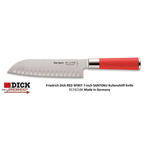 SOLD OUT Red Spirit 7-inch SANTOKU Kullenschliff KNIFE Made in Germany by F. Dick