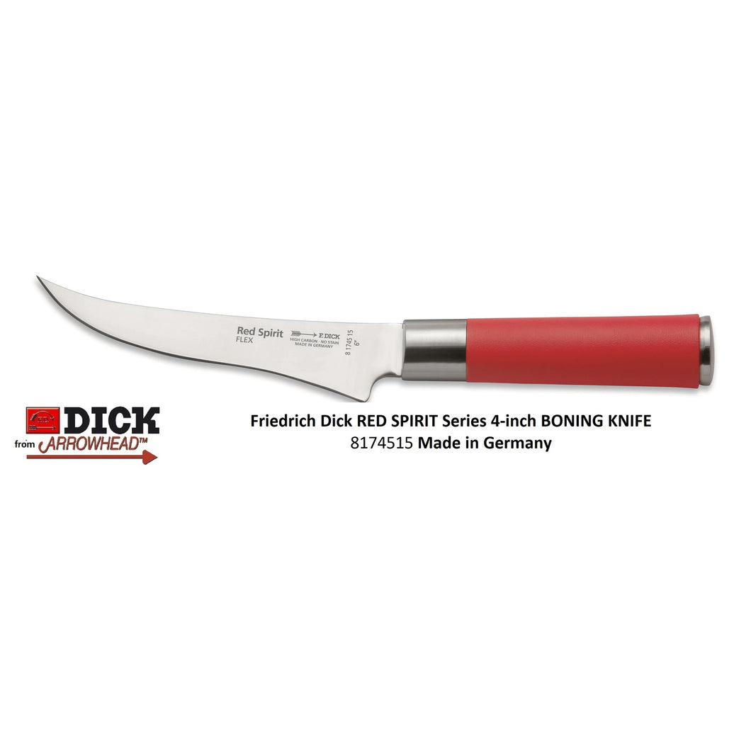 CLOSEOUT 4 LEFT - Red Spirit 6-inch BONING KNIFE Made In Germany by F. Dick