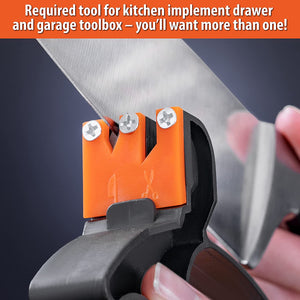 2-in-1 Handheld KNIFE SHARPENER Tungsten Carbide V Professional Knife and Scissors