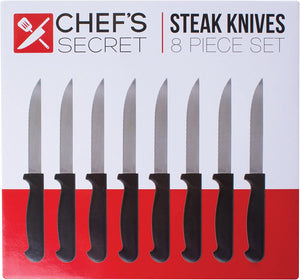 Chef's Secret 8 Pc. STEAK KNIFE Set - Open Box