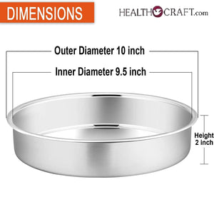 10in ROUND CAKE PAN 304 Surgical Stainless Steel Pro Series Heavy Guage –  Health Craft