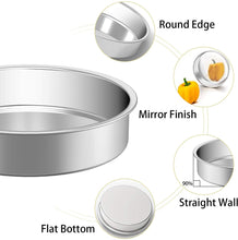 Load image into Gallery viewer, 8-inch ROUND CAKE PAN 18/0-gauge Stainless Steel. - See Chocolate Cake Recipe