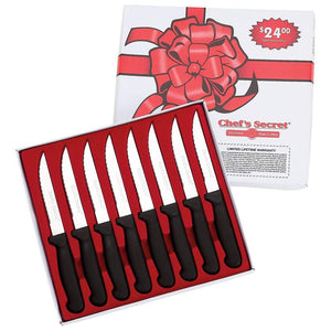 Chef's Secret 8 Pc. STEAK KNIFE Set - Open Box